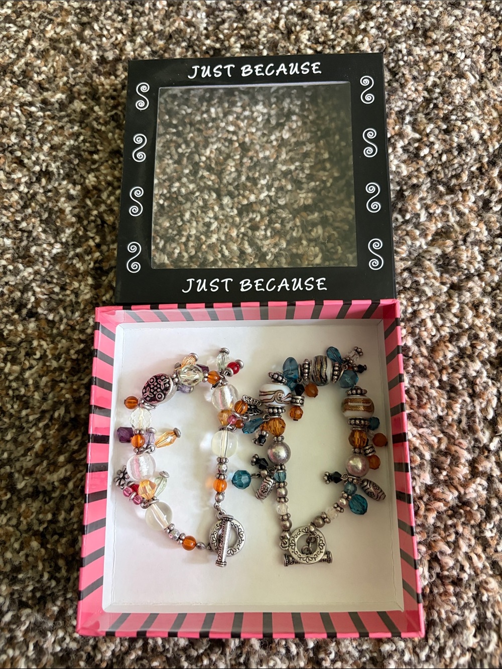 Just Because Multicolor Crystal & Charm Bracelets with Silver Accents - Picture 3 of 3